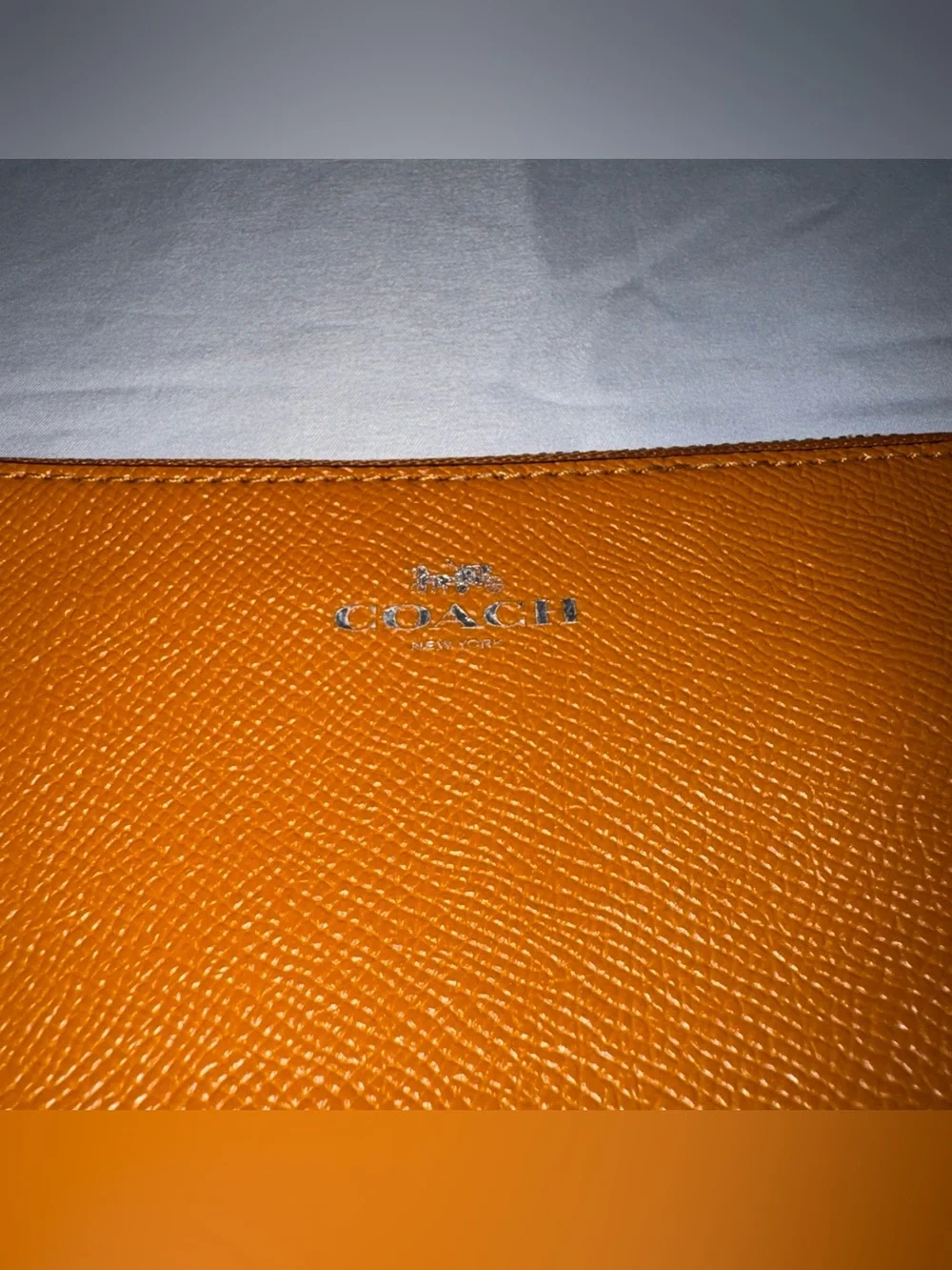 Coach marigold leather Corner Zip Wristlet